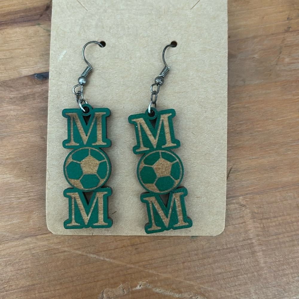 New Green Soccer Mom Earrings